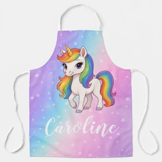 Magisches farbenfrohes Einhorn Schürze (Vorderseite)
