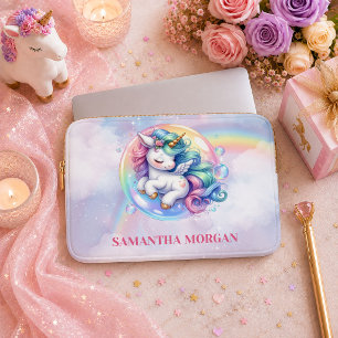 Magisches Farbige Einhorn Mädchen Geburtstag Lapto Laptopschutzhülle