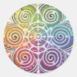 Magisches Farbrad Mandala Runder Aufkleber