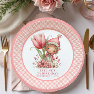 Magisches Feen-Mädchen 3. Geburtstag Rosa Blush Pa Pappteller