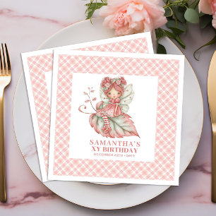 Magisches Feen-Mädchen Geburtstags Florale Rosa Se Serviette