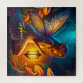 Magisches Feenwesen im Fantasy-Garten Puzzle (Horizontal)