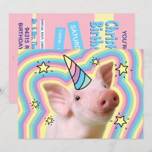 Magisches Ferkel Einhorn Einladung