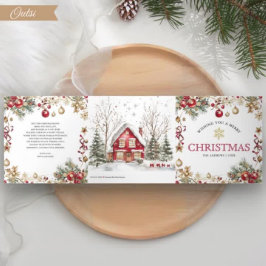 Magisches festliches Winterdorf 4 Foto Weihnachten Dreifach Gefaltete Urlaubskarte