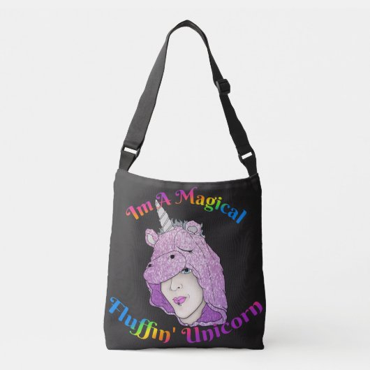 Magisches Fluffin Unicorn All-Over-Print-Tasche Tragetaschen Mit Langen Trägern (Vorderseite)