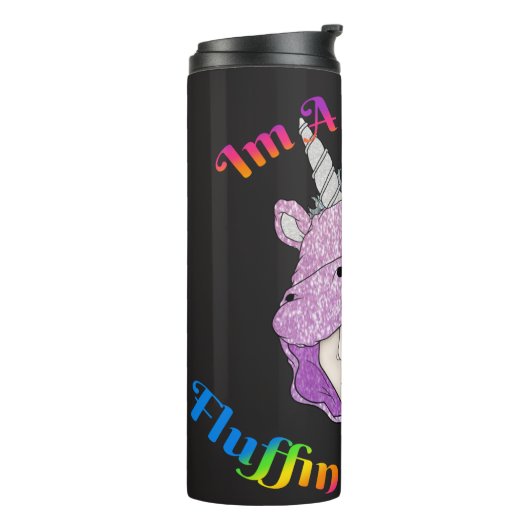 Magisches Fluffin Unicorn Thermaltumbler Thermosbecher (Nach links gedreht)