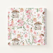 Magisches Forest Fairy Pink Blumengarten Monogramm Notizblock (Rückseite)