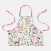 Magisches Forest Fairy Pink Blumengarten Monogramm Schürze (Vorderseite)