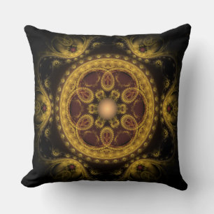 Magisches Fraktal-Muster Mandala Kissen
