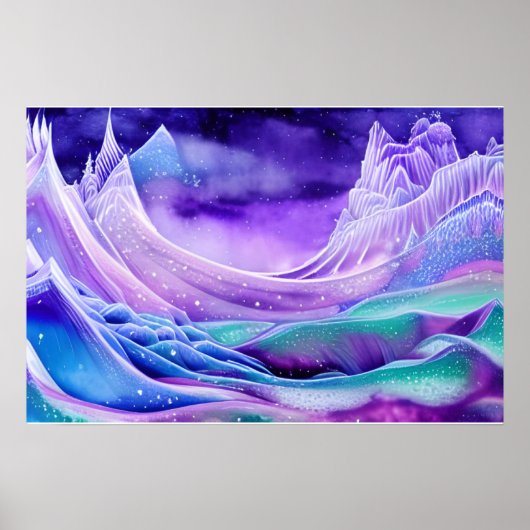 Magisches Frozen-Eismeer Digitales Kunstposter Poster (Vorne)