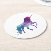 Magisches Funkelnd Prancing-Einhorn Runder Pappuntersetzer (Angewinkelt)