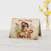 Magisches Gelb und Gold Fairy Happy Birthday Karte (Gelbe Blume)
