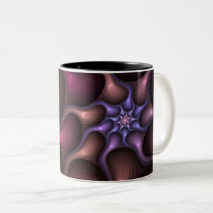 Magisches glänzendes abstraktes gestreiftes farben zweifarbige tasse