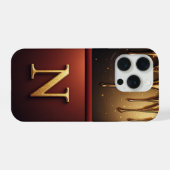 💎 Magisches Glitter N Monogramm mit tropfendem Lu iPhone Hülle (Rückseite (Horizontal))