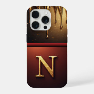 💎 Magisches Glitter N Monogramm mit tropfendem Lu iPhone 15 Pro Hülle
