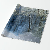 Magisches Glittery Snow Wonderland Wrapping Paper Geschenkpapier (Ungerollt)