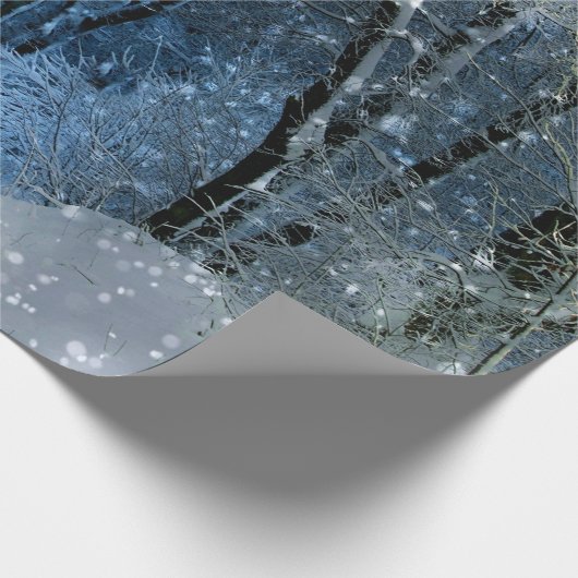 Magisches Glittery Snow Wonderland Wrapping Paper Geschenkpapier (Ecke)