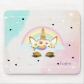 Magisches Glitzer Einhorn, Regenbogen, Sterne Mousepad (Vorne)