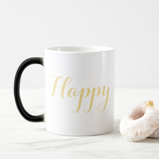Magisches Glück Neujahr Imitate Gold Coffee Milk T Verwandlungstasse (Mit Donut)