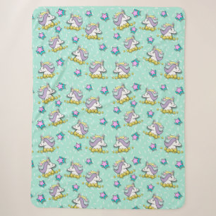 Magisches glückliches Einhorn und Sterne Sherpadecke