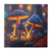 Magisches Glühen Mushroom Garden Mystical Fantasy Fliese (Vorderseite)