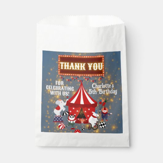 Magisches glühendes Zirkus-Party Vielen Dank Geschenktütchen (Vorderseite)