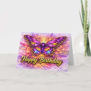 Magisches Gold und Lila Alles Gute zum Geburtstag Dankeskarte