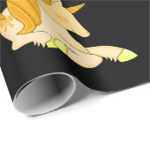 Magisches Goldenes Einhorn im schwarzen Hintergrun Geschenkpapier (Rolleneckpunkt)