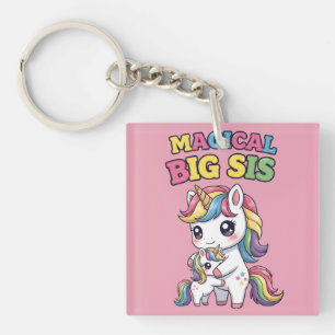 Magisches großes Schwester-Einhorn Schlüsselanhänger