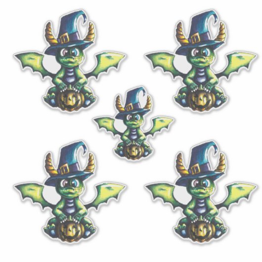 Magisches Halloween-Drachendesign Aufkleber (Vorderseite)