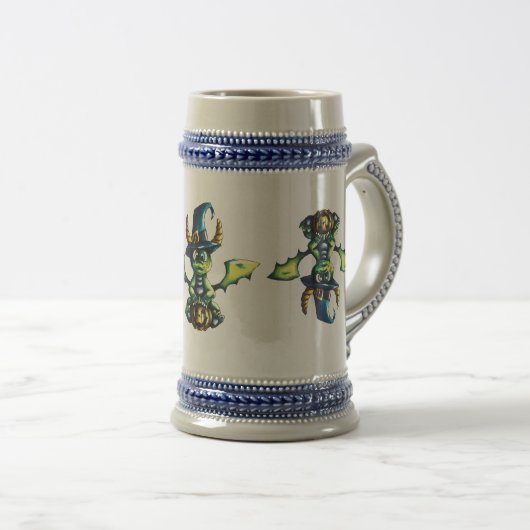 Magisches Halloween-Drachendesign Bierglas (VorderseiteRechts)