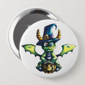 Magisches Halloween-Drachendesign Button (Vorne & Hinten)