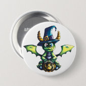 Magisches Halloween-Drachendesign Button (Vorne & Hinten)