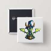 Magisches Halloween-Drachendesign Button (Vorne & Hinten)