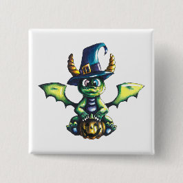 Magisches Halloween-Drachendesign Button