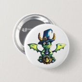 Magisches Halloween-Drachendesign Button (Vorne & Hinten)