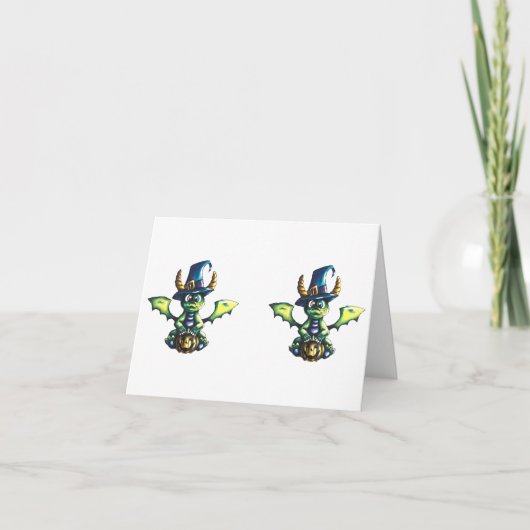 Magisches Halloween-Drachendesign Dankeskarte (Vorderseite)