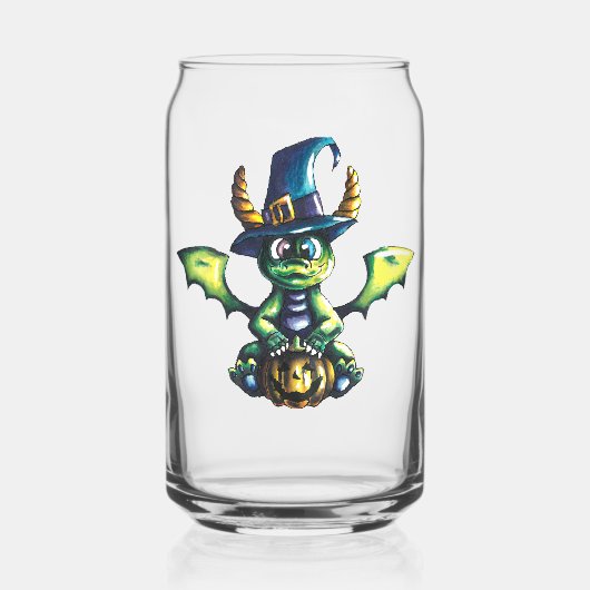 Magisches Halloween-Drachendesign Dosenglas (Rückseite)