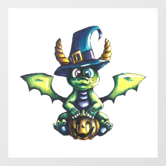 Magisches Halloween-Drachendesign Fensteraufkleber (Blatt)