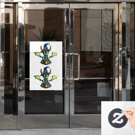 Magisches Halloween-Drachendesign Fensteraufkleber (Büro Tür)