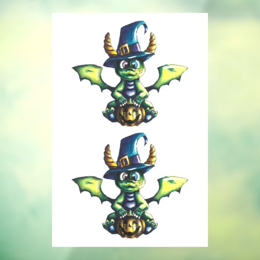 Magisches Halloween-Drachendesign Fensteraufkleber (Blatt 3)