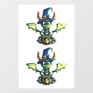 Magisches Halloween-Drachendesign Fensteraufkleber