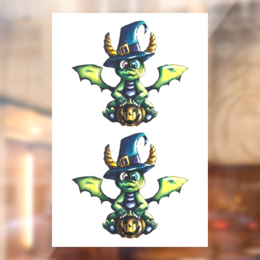 Magisches Halloween-Drachendesign Fensteraufkleber (Blatt 2)