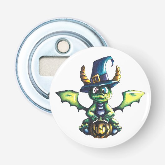 Magisches Halloween-Drachendesign Flaschenöffner (Vorderseite)