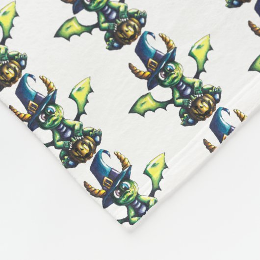 Magisches Halloween-Drachendesign Fleecedecke (Ecke)