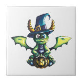 Magisches Halloween-Drachendesign Fliese (Vorderseite)