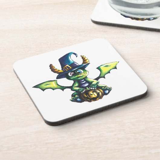 Magisches Halloween-Drachendesign Getränkeuntersetzer (Linke Seite)
