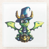 Magisches Halloween-Drachendesign Glasuntersetzer (Vorderseite)