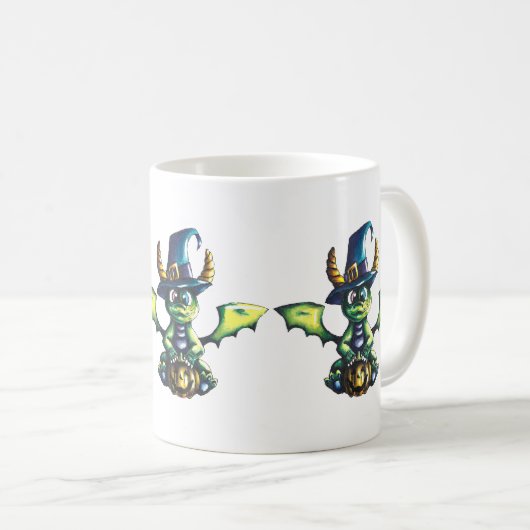 Magisches Halloween-Drachendesign Kaffeetasse (VorderseiteRechts)