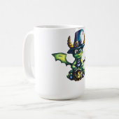 Magisches Halloween-Drachendesign Kaffeetasse (Vorderseite Links)